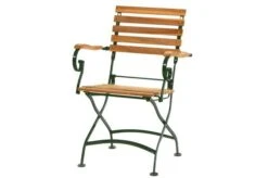 Titelseite 15 Ploß Verona Klappstuhl, Natur/grün, FSC Teak/Eisen, Mit Armlehnen
