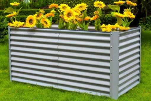 OUTFLEXX Hochbeet, Silber, Zincalume, Pulverbeschichtet, 180 X 90 X 84 Cm 4 OUTFLEXX Hochbeet, Silber, Zincalume, Pulverbeschichtet, 180 X 90 X 84 Cm -Oase Gartenmöbel 1 13724.jpg