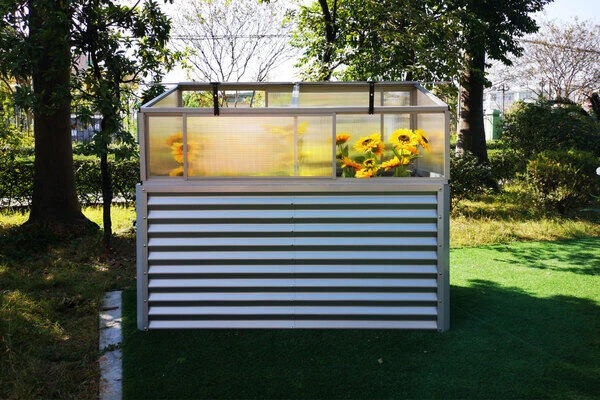 OUTFLEXX Set Hochbeet Und Aufsatz (mit Schiebetüren), Silber, Zincalume/Alu/Polycarbonat, 180 Cm, Pulverbeschichtet 1 OUTFLEXX Set Hochbeet Und Aufsatz (mit Schiebetüren), Silber, Zincalume/Alu/Polycarbonat, 180 Cm, Pulverbeschichtet