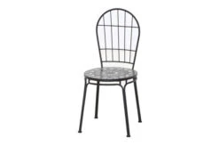 Titelseite 21 SIENA GARDEN Como Stapelstuhl, Matt Schwarz, Stahl/Keramik, 49x43x93,5 Cm, Mit Mosaikoptik