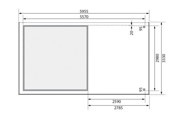 KARIBU Gartenhaus Askola 6, Naturbelassen, Fichtenholz 19mm, 591,5 X 306 X 216 Cm, Flachdach, Seitlicher Anbau 2,8m 6 KARIBU Gartenhaus Askola 6, Naturbelassen, Fichtenholz 19mm, 591,5 X 306 X 216 Cm, Flachdach, Seitlicher Anbau 2,8m – Bild 6
