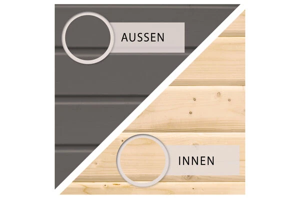 KARIBU Gartenhaus Amberg 3, Terragrau, Fichtenholz 19mm, 272 X 186 X 209 Cm, Satteldach, Doppelflügeltür 6 KARIBU Gartenhaus Amberg 3, Terragrau, Fichtenholz 19mm, 272 X 186 X 209 Cm, Satteldach, Doppelflügeltür – Bild 6