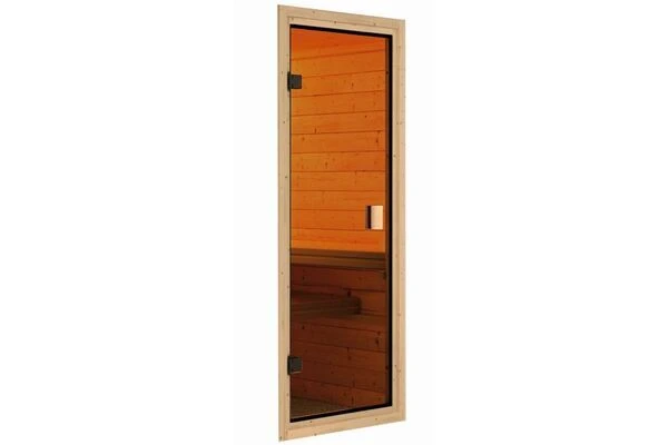 KARIBU Tilda Sauna , Naturbelassen, Fichte, 223x209x191 Cm, Kranz SET, Ofen 4,5 KW Integr. Strg. 6 KARIBU Tilda Sauna , Naturbelassen, Fichte, 223x209x191 Cm, Kranz SET, Ofen 4,5 KW Integr. Strg. – Bild 6