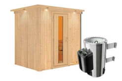 KARIBU Benin Energiespar-Sauna, Naturbelassen, Fichte, 210x165x202 Cm, Mit Kranz Und 3,6 KW Ofen Integr. Steuerung 16 KARIBU Benin Energiespar-Sauna, Naturbelassen, Fichte, 210x165x202 Cm, Mit Kranz Und 3,6 KW Ofen Integr. Steuerung -Oase Gartenmöbel 31390 2 03.jpg