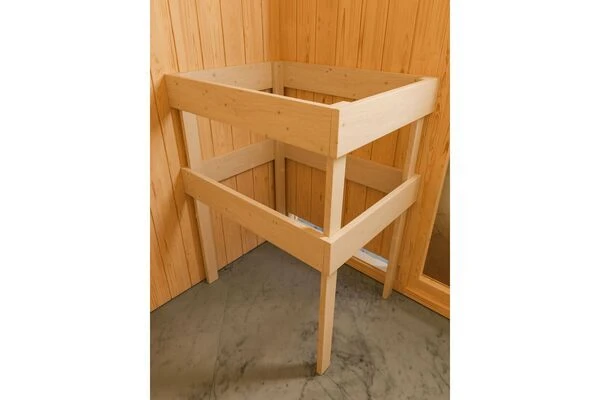 KARIBU Benin Energiespar-Sauna, Naturbelassen, Fichte, 210x165x202 Cm, Mit Kranz Und 3,6 KW Ofen Integr. Steuerung 10 KARIBU Benin Energiespar-Sauna, Naturbelassen, Fichte, 210x165x202 Cm, Mit Kranz Und 3,6 KW Ofen Integr. Steuerung – Bild 10