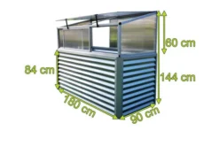 OUTFLEXX Set Hochbeet Und Aufsatz (mit Schiebetüren), Silber, Zincalume/Alu/Polycarbonat, 180 Cm, Pulverbeschichtet 10 OUTFLEXX Set Hochbeet Und Aufsatz (mit Schiebetüren), Silber, Zincalume/Alu/Polycarbonat, 180 Cm, Pulverbeschichtet -Oase Gartenmöbel 5 20090.jpg